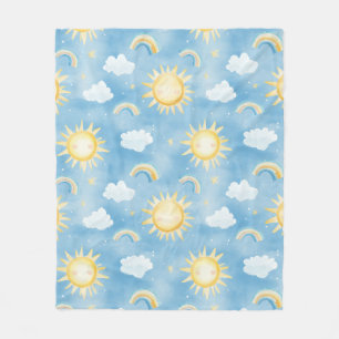 Sunshine Rainbows und Bright Sky Cosy Blanket Fleecedecke