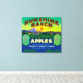 Sunshine Ranch Apple Label - Wapato, WA Leinwanddruck (Insitu (Holzboden))