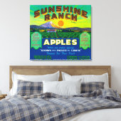 Sunshine Ranch Apple Label - Wapato, WA Leinwanddruck (Insitu (Schlafzimmer))