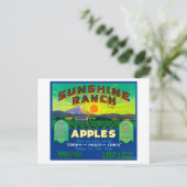 Sunshine Ranch Apple Label - Wapato, WA Postkarte (Stehend Vorderseite)