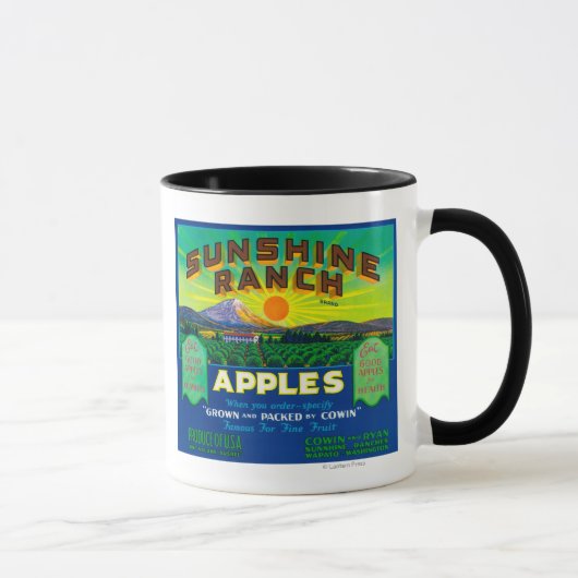 Sunshine Ranch Apple Label - Wapato, WA Tasse (Rechts)