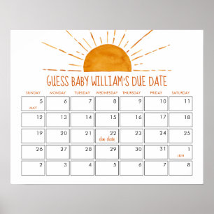 Sunshine rät die passende Date Baby Dusche Poster