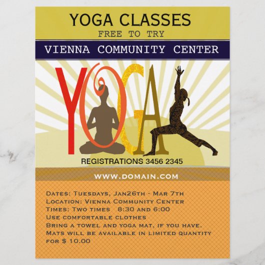 Sunshine Rays Sport Fitness Yoga Posen individuell Flyer (Vorne)