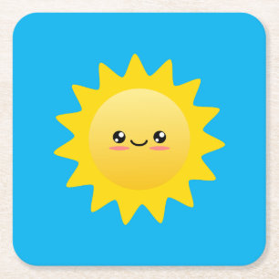 Sunshine Rechteckiger Pappuntersetzer