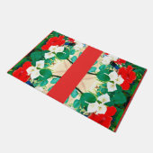 Sunshine Red Hibiskus Green Blätter Herbstfarben S Fußmatte (Schrägansicht)