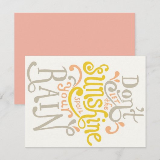 Sunshine & Regen Postkarte (Vorne/Hinten)