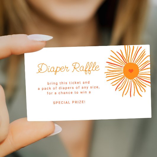 Sunshine Retro Baby Dusche Windel Preisgeld verlos Begleitkarte