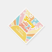 Sunshine Retro daisy 3. Geburtstag Serviette (Ecke)