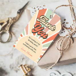 Sunshine Retro Rainbow Birthday Party Geschenkanhänger