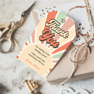 Sunshine Retro Rainbow Birthday Party Geschenkanhänger