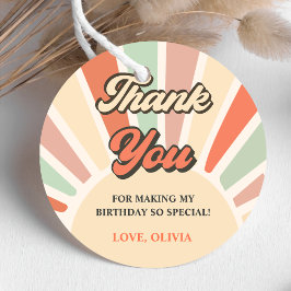 Sunshine Retro Rainbow Vielen Dank für Ihre Geburt Geschenkanhänger