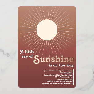 Sunshine Rose Gold Sun Babydusche Einladung