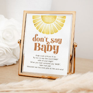 Sunshine Say Baby Game Boho Retro Sun Sign Poster