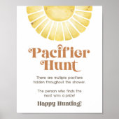 Sunshine Schnuller Hunt Boho Sun Baby Duschzeichen Poster (Vorne)