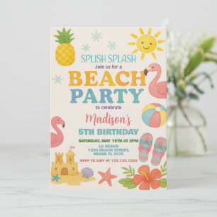 Sunshine & Sea Beach Geburtstag Einladung für Kind