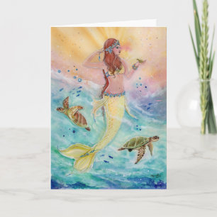 Sunshine Sea Mermaid Grußkarte von Renee Karte
