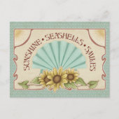 Sunshine Seashells Smiles Vintage Vibes Postkarte (Vorderseite)