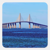 Sunshine Skyway Bridge Quadratischer Aufkleber (Vorderseite)