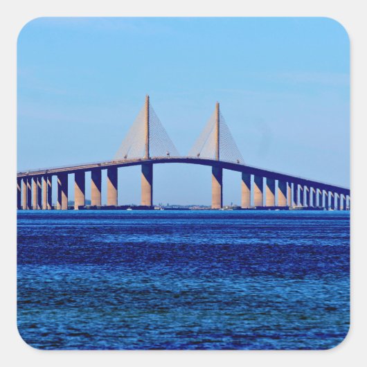 Sunshine Skyway Bridge Quadratischer Aufkleber (Vorderseite)