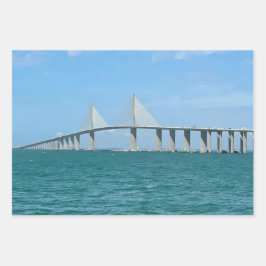 Sunshine Skyway Bridge Tampa Florida Foto Geschenkpapier Set