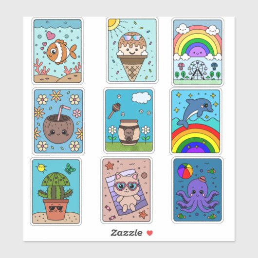 Sunshine & Smiles: Kids' Summer Fun Sticker Pack! (Blatt)