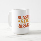 Sunshine Soul & Sass Retro 70er-Inspiriert fett-Zi Kaffeetasse (Vorderseite Links)