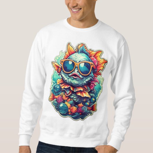 Sunshine Splash Funky Fish T-Shirt. Sweatshirt (Vorderseite)