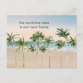 Sunshine Staat ist unser neuer Zuhause Palm Trees  Ankündigungspostkarte