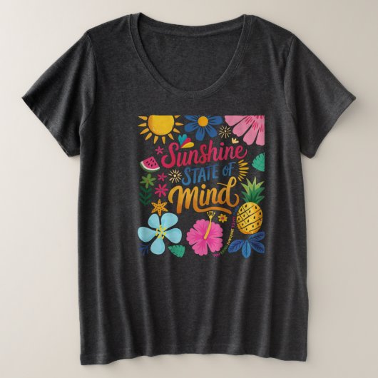 Sunshine Staat Mind Plus Size T - Shirt (Design vorne)