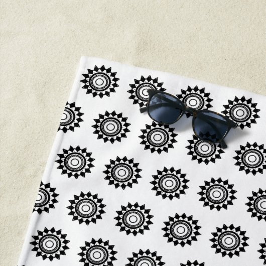 Sunshine Star Black and White Strandtuch (Beispiel)