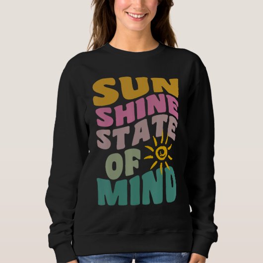Sunshine State Of Mind Retro Summer Groovy Florida Sweatshirt (Vorderseite)