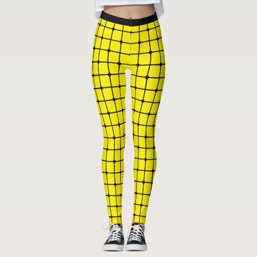 Sunshine Style: Gelbes Netz Design Frauen Leggings (Vorderseite)