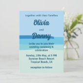 Sunshine Summer Beach Wedding Einladung (Stehend Vorderseite)