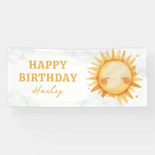 Sunshine Summer Kindergeburtstag Party Banner (Horizontal)