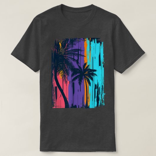 Sunshine Summer Vibes Palm Trees Beach Retro Tropi T-Shirt (Design vorne)