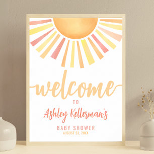 Sunshine Sun Baby Dusche Begrüßungszeichen Poster
