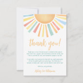 Sunshine Sun Baby Dusche Dankeskarte (Vorderseite)