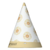 Sunshine Sun Boho Erster Geburtstag Gelb Bohemisch Partyhütchen (Rechts)