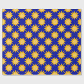 Sunshine Sun Pattern Design On Blue  Geschenkpapier (Flach)