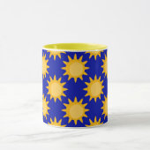 Sunshine Sun Pattern Design On Blue  Tasse (Zentrum)