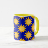 Sunshine Sun Pattern Design On Blue  Tasse (VorderseiteRechts)