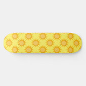 Sunshine Sun Pattern Design On Yellow  Skateboard (Horizontal)