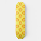 Sunshine Sun Pattern Design On Yellow  Skateboard (Vorderseite)