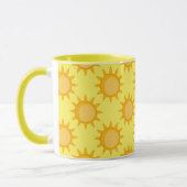 Sunshine Sun Pattern Design On Yellow  Tasse (Links)