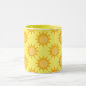 Sunshine Sun Pattern Design On Yellow  Tasse (Zentrum)