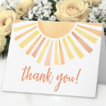 Sunshine Sun Thank You Dankeskarte<br><div class="desc">This bright and cheerful sun-themed thank you card is the perfect way to express gratitude after your celebration. The front of the folding card features a classic sun at the top with warm rays in shades of yellow and orange, creating a soft and timeless look. Below the sun, the phrase...</div>