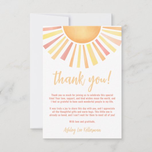 Sunshine Sun Vielen Dank Dankeskarte (Vorderseite)