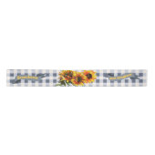 Sunshine Sunflower Blue Gingham Satinband (Vorderseite)