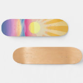 Sunshine Sunset Retro 70er Boho Skateboard (Horizontal)
