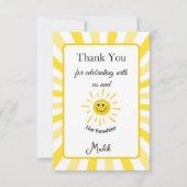 Sunshine Thank you card Kids Birthday Dankeskarte (Vorderseite)